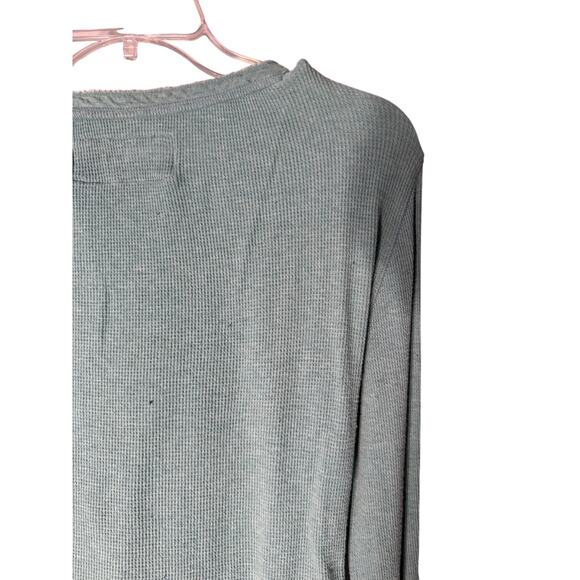 American Eagle Min0t Green Vintage Waffle Henley Women's Fitted XL - Picture 9 of 12